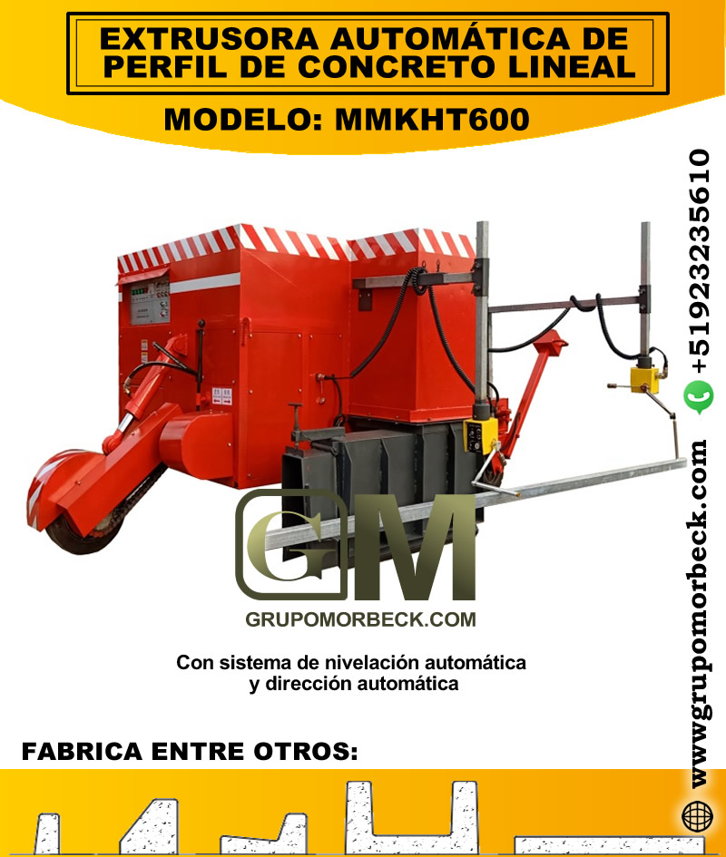 Extrusora de perfiles lineal para fabricar bordillos sardinel cuneta